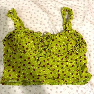 Green and brown floral pacsun top